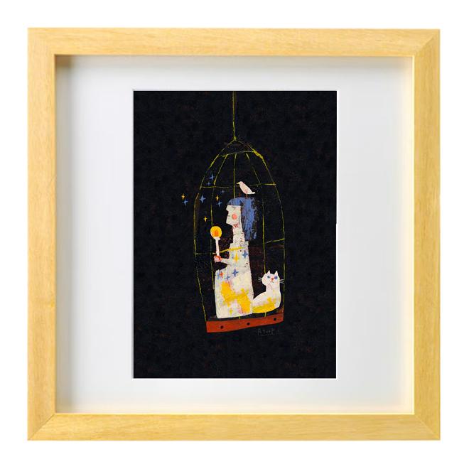 額装絵画【2Lサイズ】あかりを灯して　※フレーム色変更可（白、ナチュラル、黒） | 4枚目