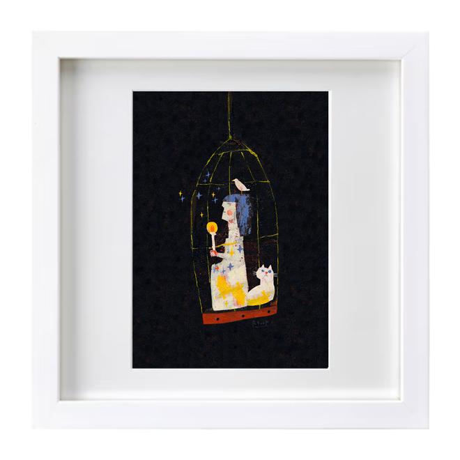 額装絵画【2Lサイズ】あかりを灯して　※フレーム色変更可（白、ナチュラル、黒） | 6枚目