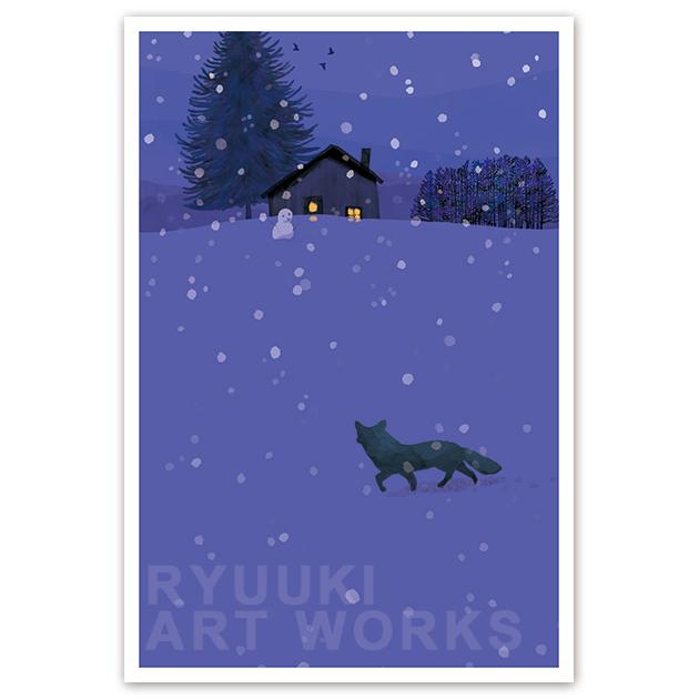 ポストカード【166：雪の夜】５枚セット1枚目の画像