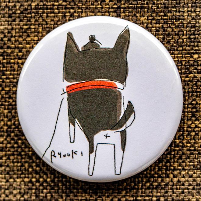 缶バッジ_38mm【108：僕の好きな犬_黒柴】２個セット　※他の絵柄との組み合わでせてのセット購入もできます1枚目の画像