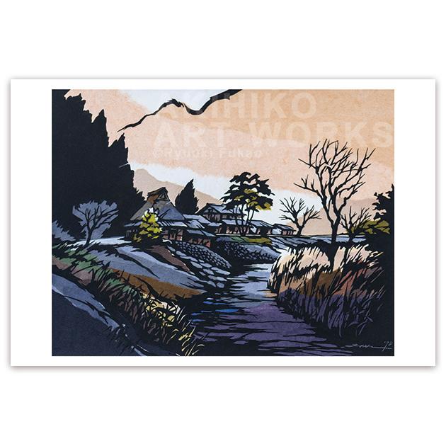 ポストカード【A_292：冬・日暮れ】５枚セット　※他の絵柄との組み合わせでのセット出品もしています1枚目の画像